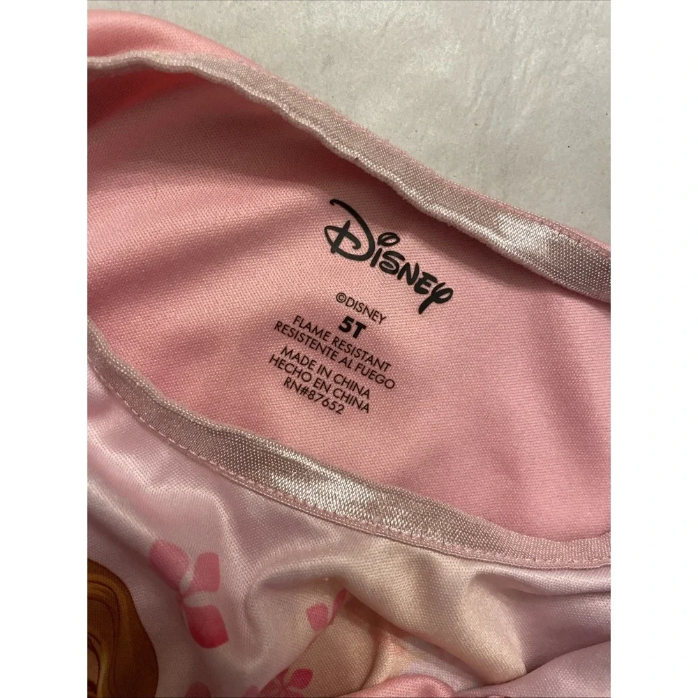 Disney Princesses Sleep Nightgown 5T Pink Ruffle Shoulders Belle Ariel Moana Rap - Picture 5 of 5